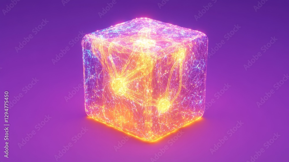Aufkleber a vivid 3d depiction of a circuit board with glowing nodes and connections, representing artificial 