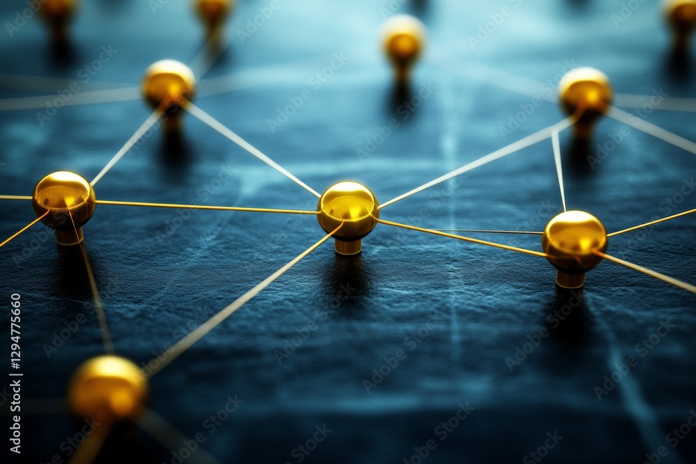 Poster an illustration of a neural network in 3d, emphasizing artificial intelligence technology and big da