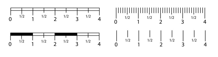 Inch and metric rulers set. Centimeters and inches measuring scale cm metrics indicator. Precision measurement centimeter icon tools of measure size indication ruler tools.