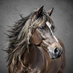 Obraz premium A horse with a white stripe on its face