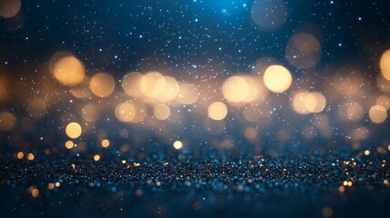 Naklejka premium Golden stars on a blue background. Beautiful sky with clouds. A night with stars and a blue sky. Yellow stars against a lifestyle blue backdrop.