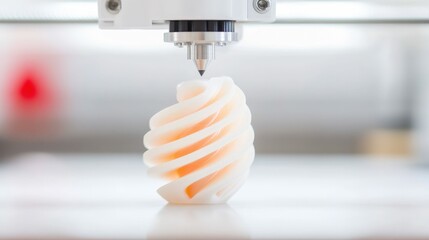 Innovative desktop 3d printer creating intricate spiral design for creative diy projects