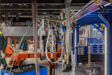 Workshop of the plant for the production of rolling stock for the metro.
