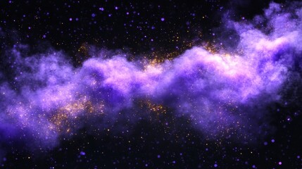 Obraz premium A 3D abstract purple fantasy pattern with a dreamy shine and glowing night light, decorated with neon glitter texture. The illustration portrays a starry, snowy sky for Christmas and New Year