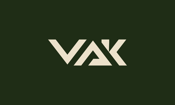 VAK Initials Letter Vector
