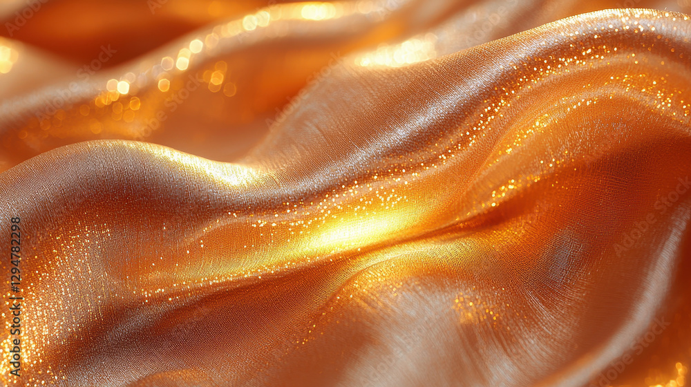 Poster close view of intertwined silk fibers exhibiting a smooth glossy texture illuminated by soft diffuse