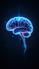Brain with connections highlighting artificial general intelligence.