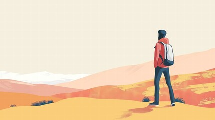 A man on his solo journey, showcasing an elegant posture while living minimalism.