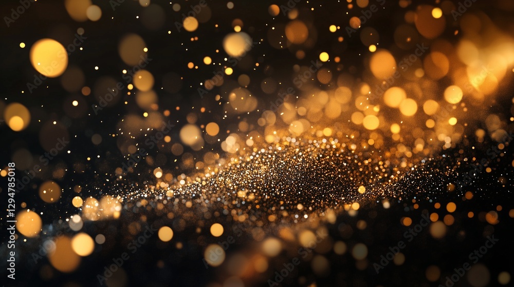Wall mural golden light background with bokeh. a solid golden sparkler. image of ai with black background. a ba