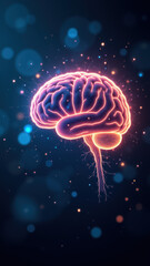 A vivid illustration of a human brain with cosmic elements and sparks emanating from it, symbolizing artificial general intelligence or AGI in an advanced technological context.