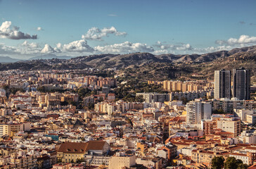 Fototapeta premium Panorama of the city of Malaga in Andalucia.