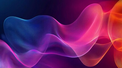 Obraz premium Abstract Flowing Wave of Pink Purple and Blue Digital Data