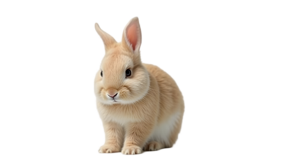 Photo Adorable Tan Baby Bunny Rabbit Sitting