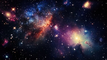Obraz premium Colorful nebulae and stars in deep space.