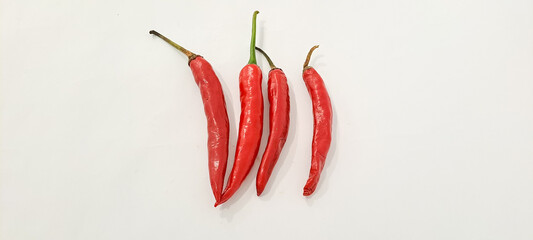 red chili isolated on white background	
