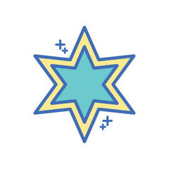 Vector image of a star icon with white background