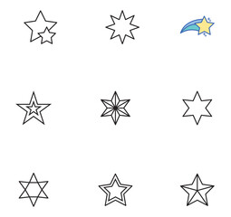 Obraz premium Set of vector star icons with white background