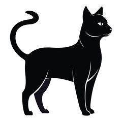 black cat silhouette, black and white cat silhouette, animals silhouette, pet silhouette, cat silhouette design