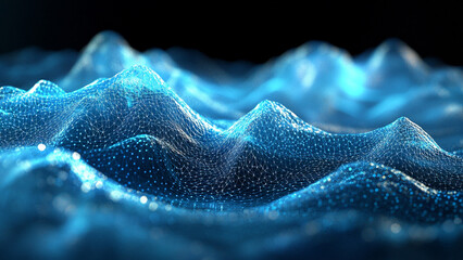 close up of a blue wave background