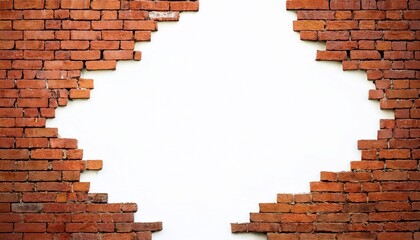 red brick wall in hole