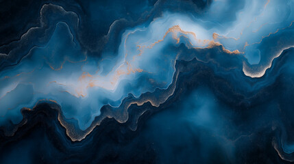 High-Resolution Abstract Blue Marbling Pattern – Fluid Art Wallpaper
