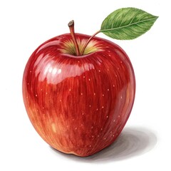 red apple on white background