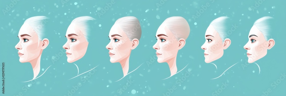Poster understanding skin aging and the impact of botox in reversing wrinkles over time. generative ai
