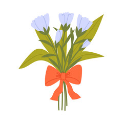 Vector flower bouquet in flat style isolated on white background