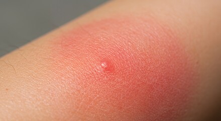 Fototapeta premium Closeup View of a Sunburned Skin with Redness and Swelling