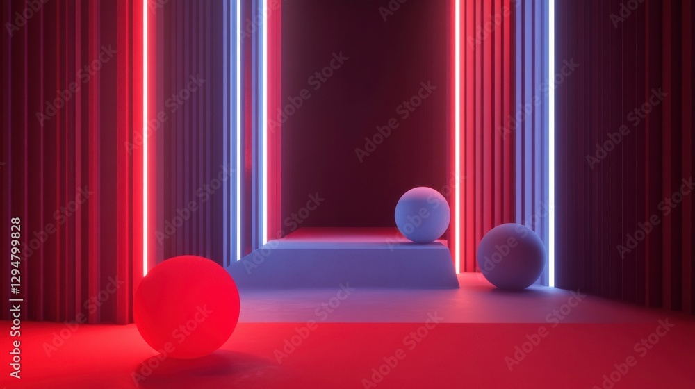 Poster abstract interactive design with bright lighting elements
