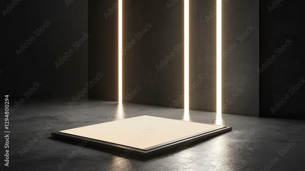 Poster abstract space with bright lighting and design elements