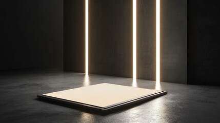 Abstract Space with Bright Lighting and Design Elements