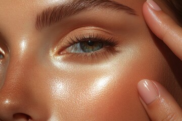 Close-Up Beauty Shot of Model’s Glossy Lips, Soft Skin, and Natural Makeup