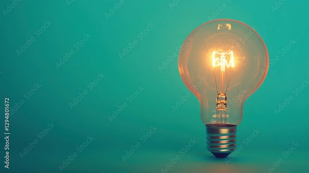 Poster bright idea in minimalist setting with soft lighting