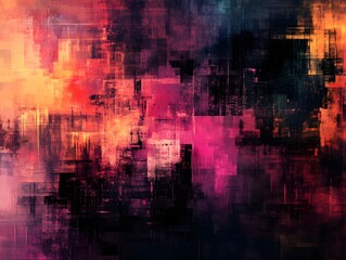 Abstract textures reminiscent of digital artifacts