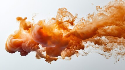 Abstract Orange Ink Swirl in Water