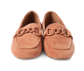 Pair of beautiful shoes isolated on white