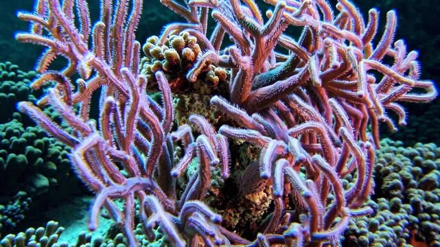 Vibrant Coral Wonderland Underwater Scene in Crystal Clear Ocean