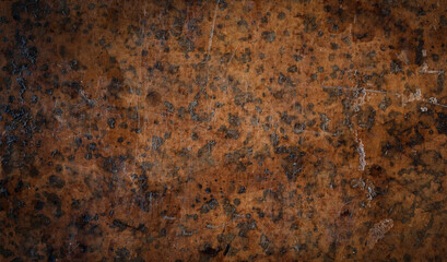 Old leather background. Fragment of a leather cover of an old book from the 18th century. Retro...