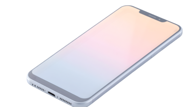 3D Illustration - Modern Smartphone with Blank Screen, Mobile Phone, Cellphone, Technology, Communication, Device, Digital, Wireless, Internet, Connection