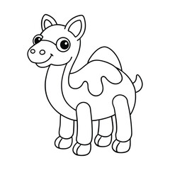 Coloring page camel vector illustration