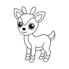 Coloring page deer vector illustration