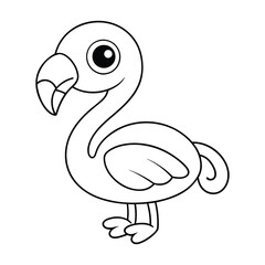 Coloring page Flamingo vector illustration