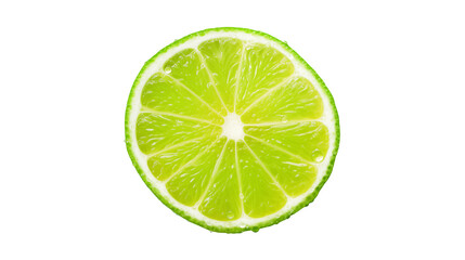 Close up of a juicy lime slice perfect for refreshing drink recipes and food photography,  High resolution image showcasing vibrant citrus color and texture ideal for culinary blogs and websites