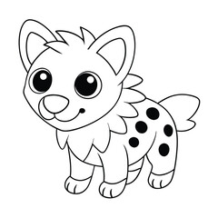 Coloring page Hyena vector illustration