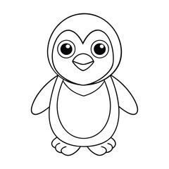 Coloring page Penguin vector illustration