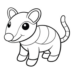 Coloring page tapir vector illustration