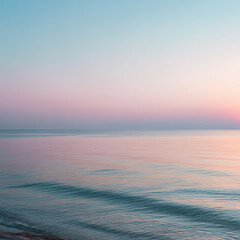Obraz premium Calm ocean waves at sunset with pastel sky peaceful seascape tranquil beach horizon nature relaxation scene