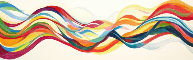 This artwork features dynamic, colorful waves that illustrate an artistic flow, symbolizing the interplay of emotions, creativity, and the vibrancy of life through color.