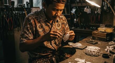 Balinese Silversmith:Crafting Intricate Jewelry